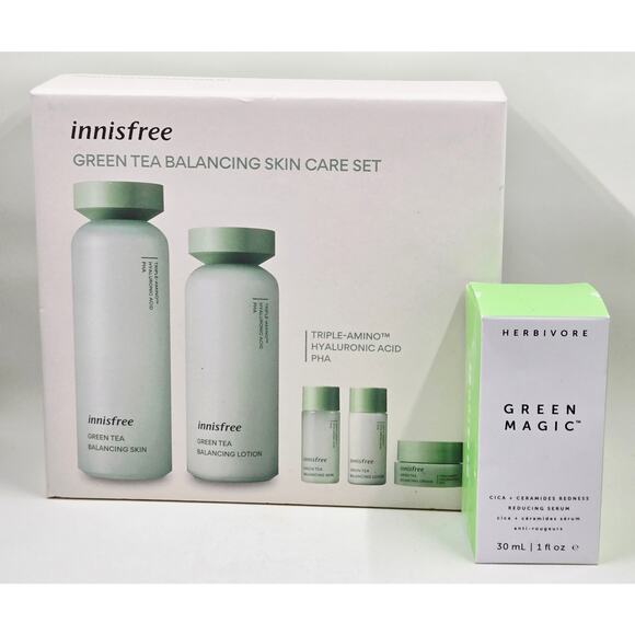 Innisfree Green Tea Balancing Skin Care Set w/ Herbivore Green Magic 1.0 Fl. Oz. - Picture 1 of 8